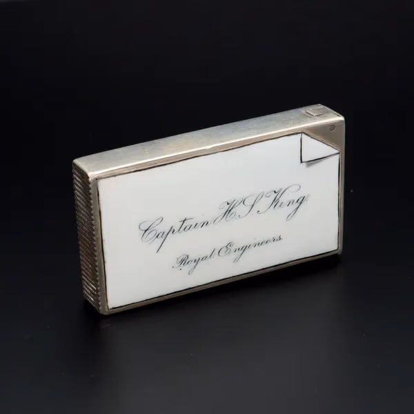 Victorian Silver and Enamel Calling Card Vesta Case