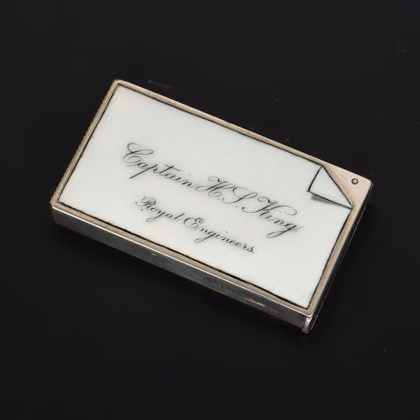 Victorian Silver and Enamel Calling Card Vesta Case