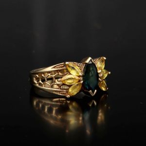 Gold Sapphire Butterfly Ring