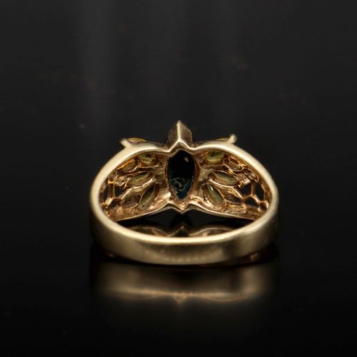 Gold Sapphire Butterfly Ring image-4