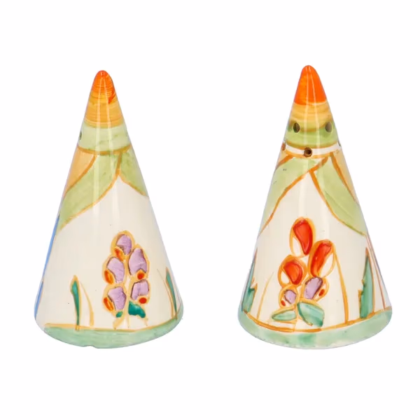 Clarice Cliff Wind Bells Conical Cruet Set