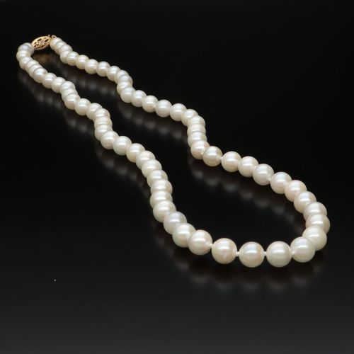 9ct Gold Clasp Cultured Pearl Necklace image-1