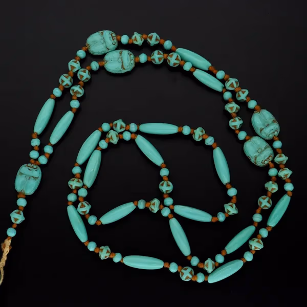 Art Deco Flapper Era Czech Glass Egyptian Revival Necklace