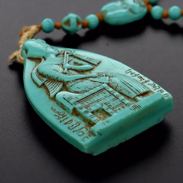 Art Deco Flapper Era Czech Glass Egyptian Revival Necklace