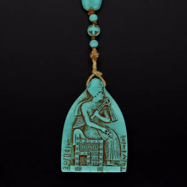 Art Deco Flapper Era Czech Glass Egyptian Revival Necklace