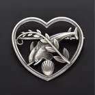 Danish Sterling Silver Dolphin Hawaii Brooch