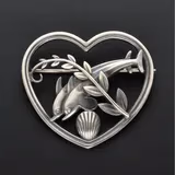 Danish Sterling Silver Dolphin Hawaii Brooch