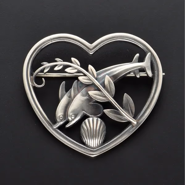 Danish Sterling Silver Dolphin Hawaii Brooch