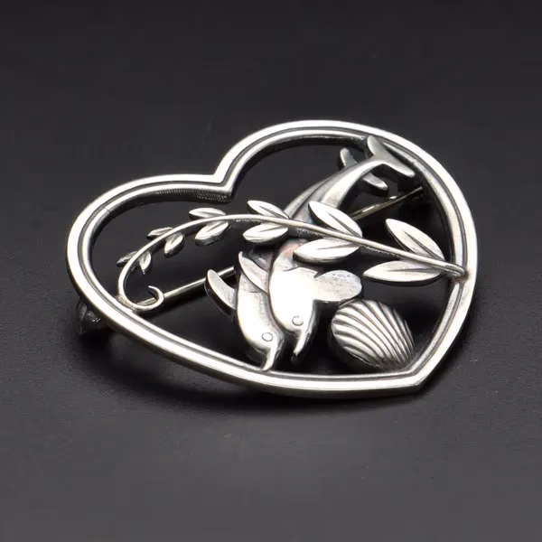 Danish Sterling Silver Dolphin Hawaii Brooch