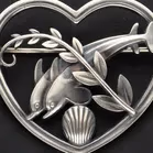 Danish Sterling Silver Dolphin Hawaii Brooch