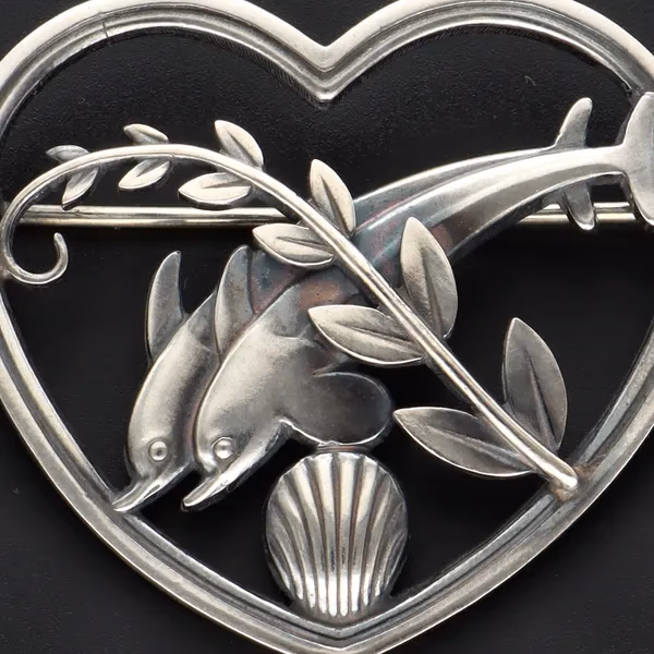 Danish Sterling Silver Dolphin Hawaii Brooch