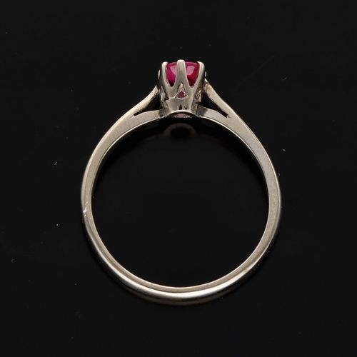 18ct White Gold and Burma Ruby Ring image-6