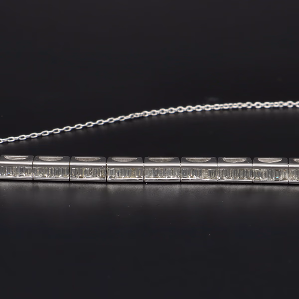 18ct White Gold Diamond Line Bracelet