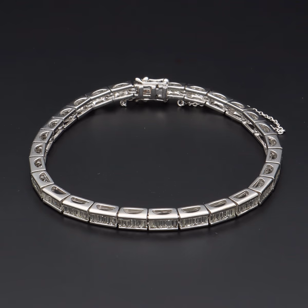 18ct White Gold Diamond Line Bracelet