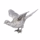 Pair of Cast Silver Cock and Hen Pheasants