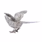 Pair of Cast Silver Cock and Hen Pheasants