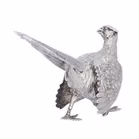 Pair of Cast Silver Cock and Hen Pheasants