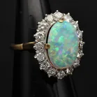 18ct Gold Opal and Diamond Ring