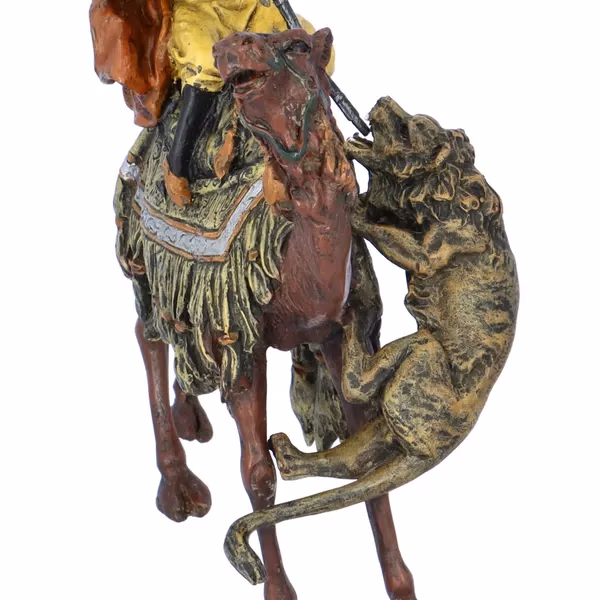 Cold Painted Bronze Arab On Camel