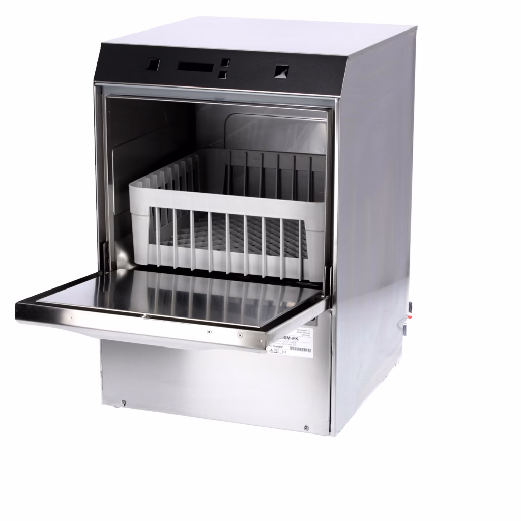 Máquina de lavar copos 2,97 kW - com bomba de descarga , com bomba de detergente e fornecimento de agente de brilho (Parede dupla) -  com descalcificante