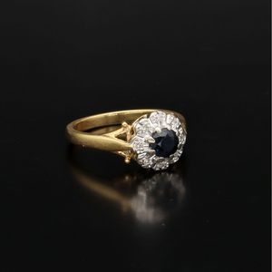 Mid 20th Century 18ct Gold Sapphire and Diamond Ring