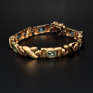 9ct Gold Aquamarine Bracelet