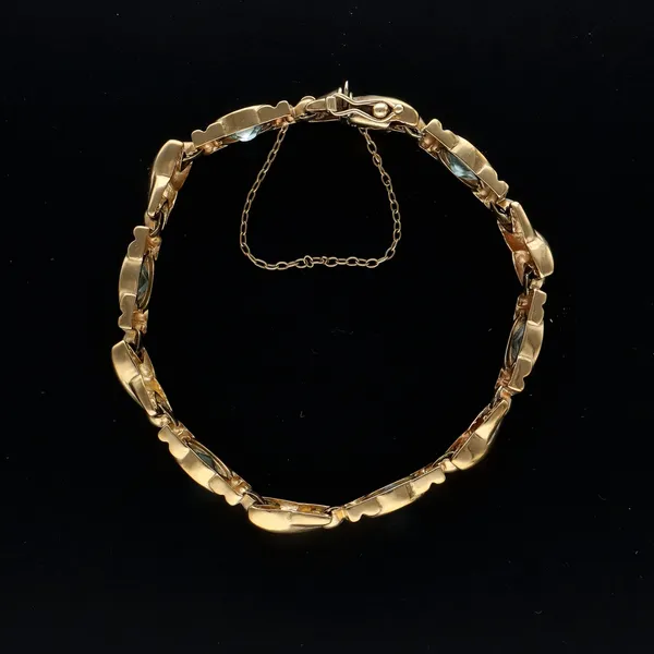 9ct Gold Aquamarine Bracelet