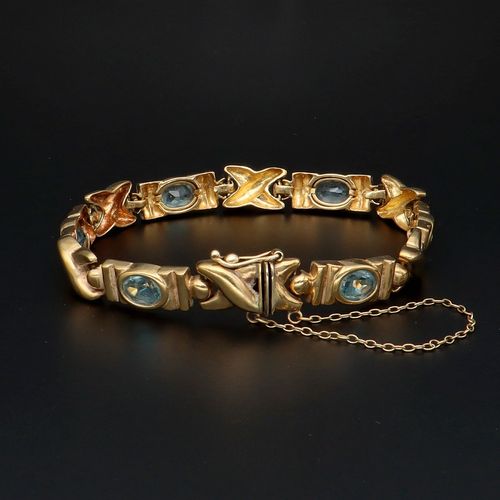 9ct Gold Aquamarine Bracelet image-4