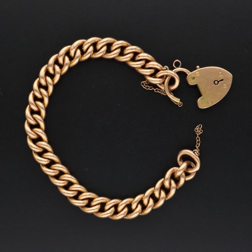 15ct Gold Charm Padlock Bracelet image-3