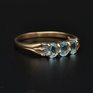 1950s 9ct Gold Blue Topaz Ring