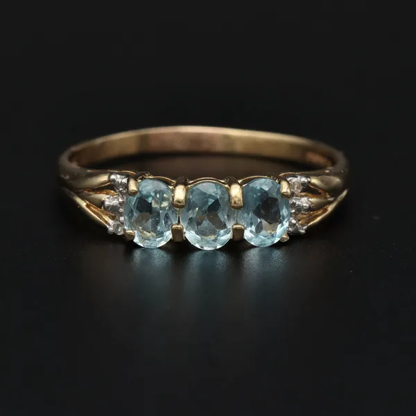 1950s 9ct Gold Blue Topaz Ring
