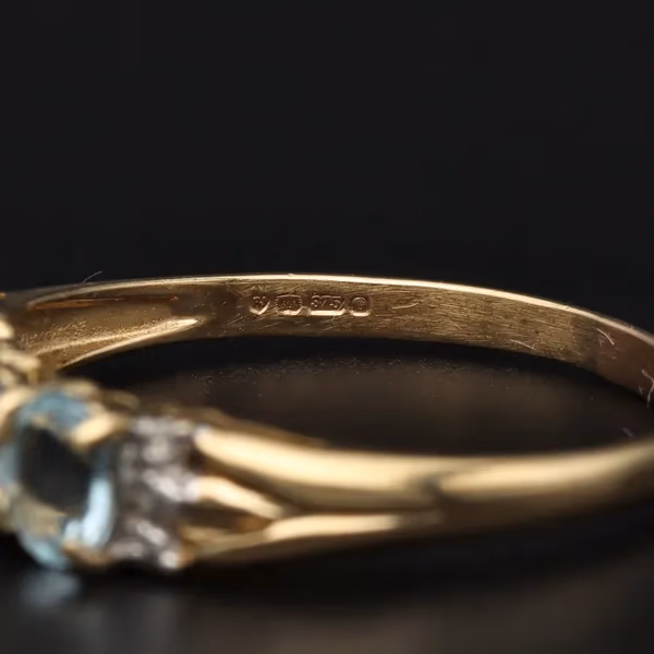 1950s 9ct Gold Blue Topaz Ring