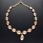 Akoya Pearl & Diamond Necklace In 18ct Yellow Gold