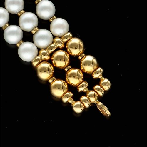 Vintage 18ct Gold and Pearl Bracelet image-6