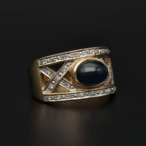 Vintage 9ct Gold Sapphire and Diamond Ring