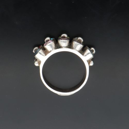 Swedish KumKum Sterling Silver Gem Set Ring image-6