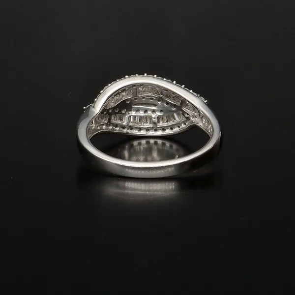Vintage 9ct Gold Multi Diamond Crossover Ring