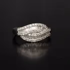 Vintage 9ct Gold Multi Diamond Crossover Ring