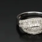 Vintage 9ct Gold Multi Diamond Crossover Ring