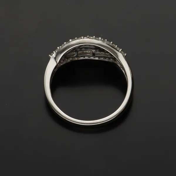 Vintage 9ct Gold Multi Diamond Crossover Ring