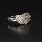 Vintage 9ct Gold Multi Diamond Crossover Ring