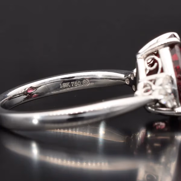 18ct Gold Rhodolite Garnet and Diamond Ring
