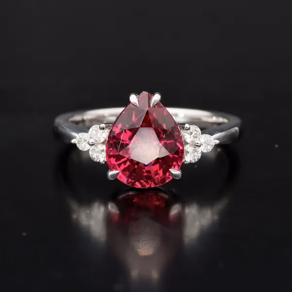 18ct Gold Rhodolite Garnet and Diamond Ring