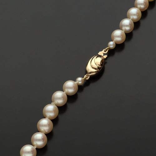 9ct Gold Clasp Re Strung Cultured Pearl Necklace image-4