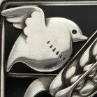 Georg Jensen Sterling Silver Birds in Wheat Brooch