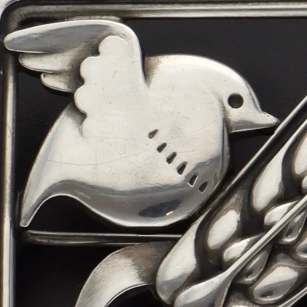 Georg Jensen Sterling Silver Birds in Wheat Brooch