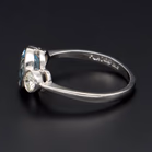 Platinum Aquamarine Diamond Ring