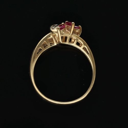 9ct Gold Diamond and Ruby Ring image-6
