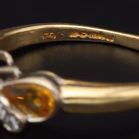 18ct Yellow Gold Pear-Cut Yellow Sapphire & Diamond Ring