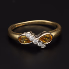 18ct Yellow Gold Pear-Cut Yellow Sapphire & Diamond Ring
